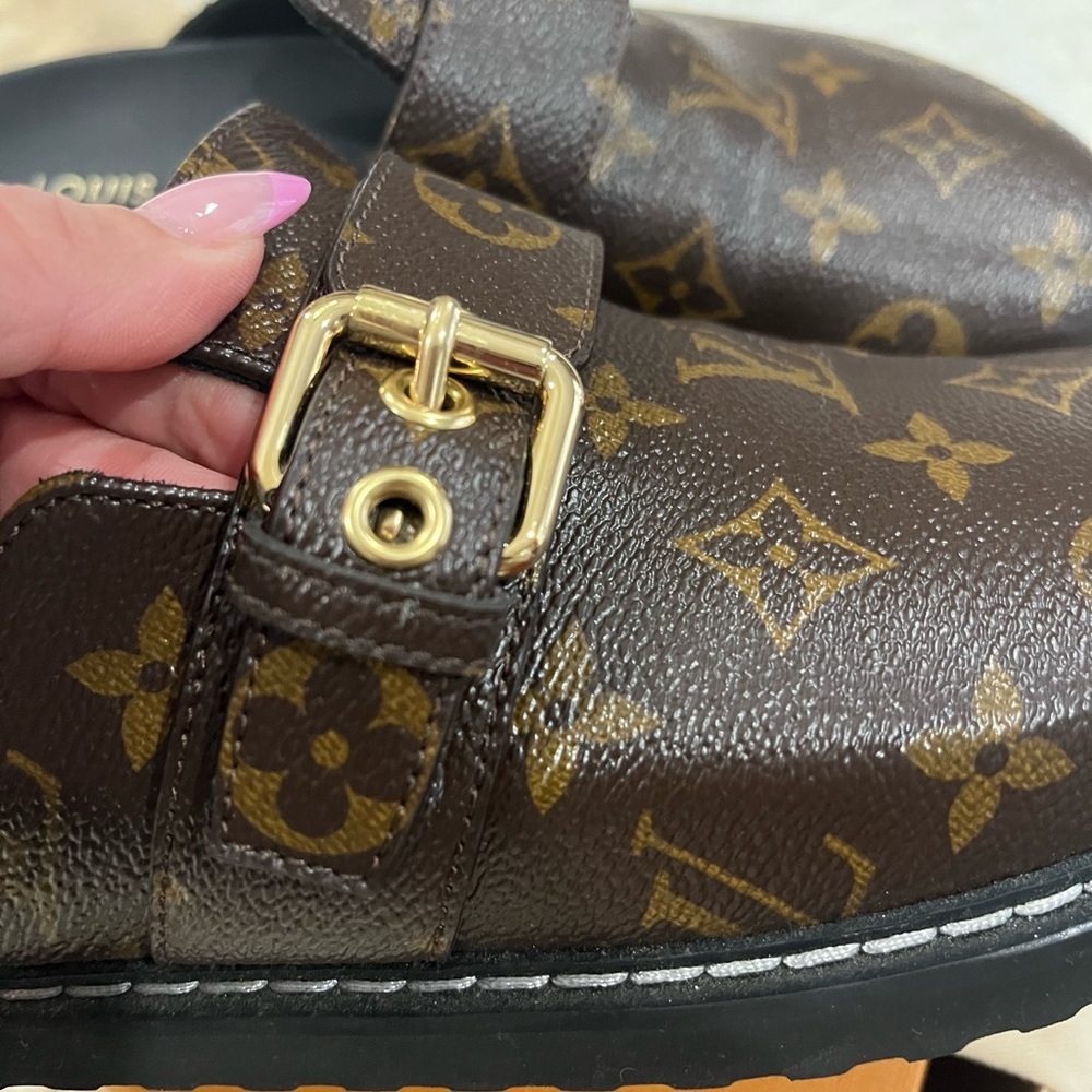 Louis Vuitton Dark Brown Monogram Slip-Ons - Picture 2 of 5